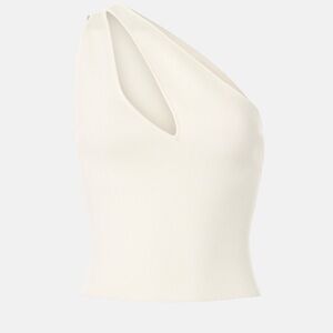 Ronny Kobo Collection Cream Knit One Shoulder Top